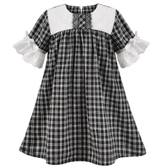 Girls Cold Shoulder Dress Denim Cowboy 3/4 Sleeve Size 2-12 Years