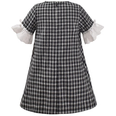 Girls Cold Shoulder Dress Denim Cowboy 3/4 Sleeve Size 2-12 Years