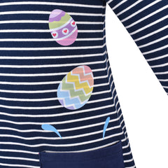 Girls Dress Long Sleeve Daisy Flower Striped Casual Cotton Size 3-12 Years