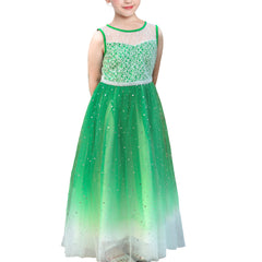 Girls Dress Flower Lace Top Burgundy Gradient Skirt Sleeveless Size 6-14 Years