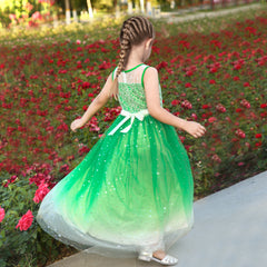 Girls Dress Flower Lace Top Burgundy Gradient Skirt Sleeveless Size 6-14 Years