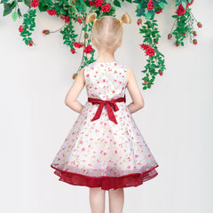 3 Layers Girls Dress flower Wave Pageant Bridesmaid Size 4-12 Years