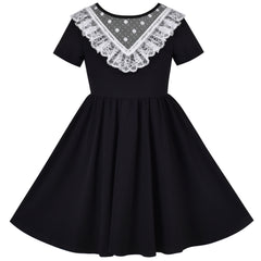 Girls Dress Colorful Striped Knitted Cotton Stretch School Size 3-12 Years