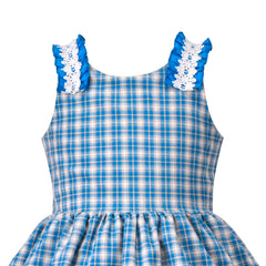 Girls Dress Polka Dot Overlap Design With Trim Size 3-14 Years