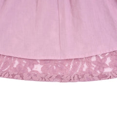 Girls Dress Flower Lace Collar Skirt Dress Size 4-14 Years