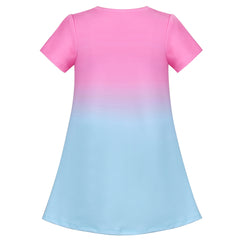 Girls Dress Tee Shirt Forest Tree House Applique Squirrel Short Sleeve Size 3-10 Years