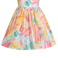 Girls Dress Polka Dot Overlap Design With Trim Size 3-14 Years