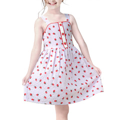 Girls Dress Heart Print Size 4-12 Years Christmas
