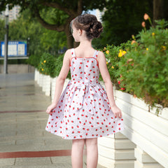 Girls Dress Heart Print Size 4-12 Years Christmas