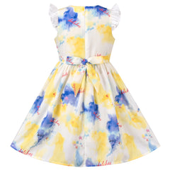 Girls Dress Polka Dot Overlap Design With Trim Size 3-14 Years