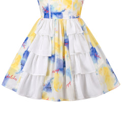 Girls Dress Polka Dot Overlap Design With Trim Size 3-14 Years