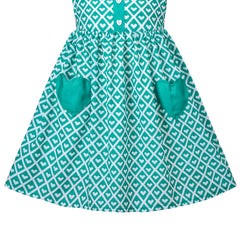 Girls Dress Heart Print Size 4-12 Years Christmas