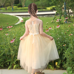 Girls Dress Flower Lace Top Burgundy Gradient Skirt Sleeveless Size 6-14 Years