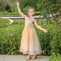 Girls Dress Flower Lace Top Burgundy Gradient Skirt Sleeveless Size 6-14 Years