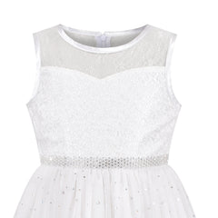 Girls Dress Flower Lace Top Burgundy Gradient Skirt Sleeveless Size 6-14 Years