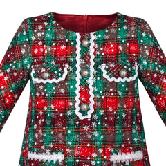 Girls Dress Long Sleeve Daisy Flower Striped Casual Cotton Size 3-12 Years