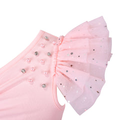 Girls Dress Sequin Wedding Hi-low Tulle Skirt Tutu Flutter Sleeve Size 3-12 Years