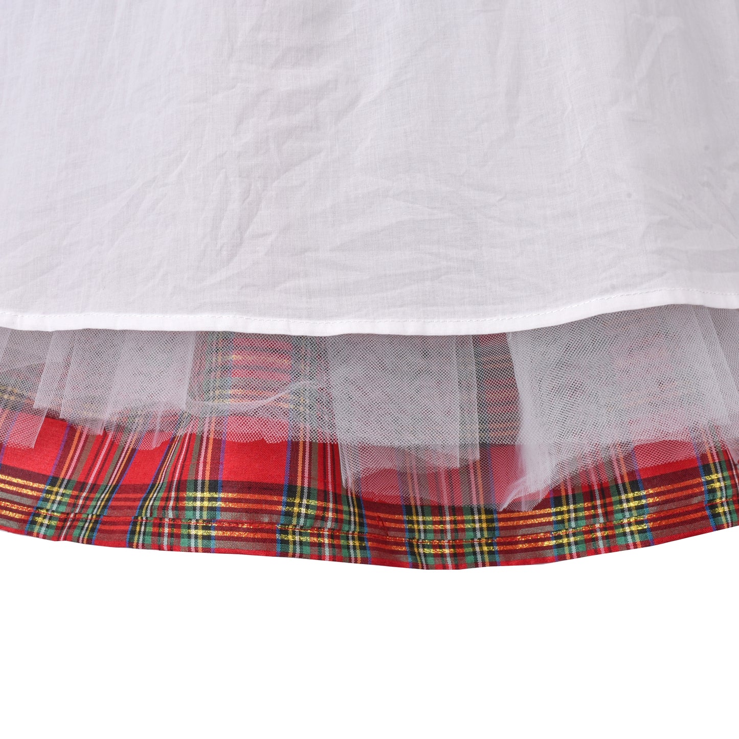 Girls Dress Checkered Lace Ruffle Skirt Long Sleeve Christmas Size 4-12 Years