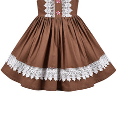 Girls Dress Polka Dot Overlap Design With Trim Size 3-14 Years