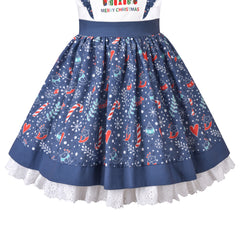 Girls Dress Polka Dot Overlap Design With Trim Size 3-14 Years