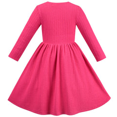 Girls Dress Christmas Stripe Pearl Vintage Party Holiday Long Sleeve Size 6-12 Years