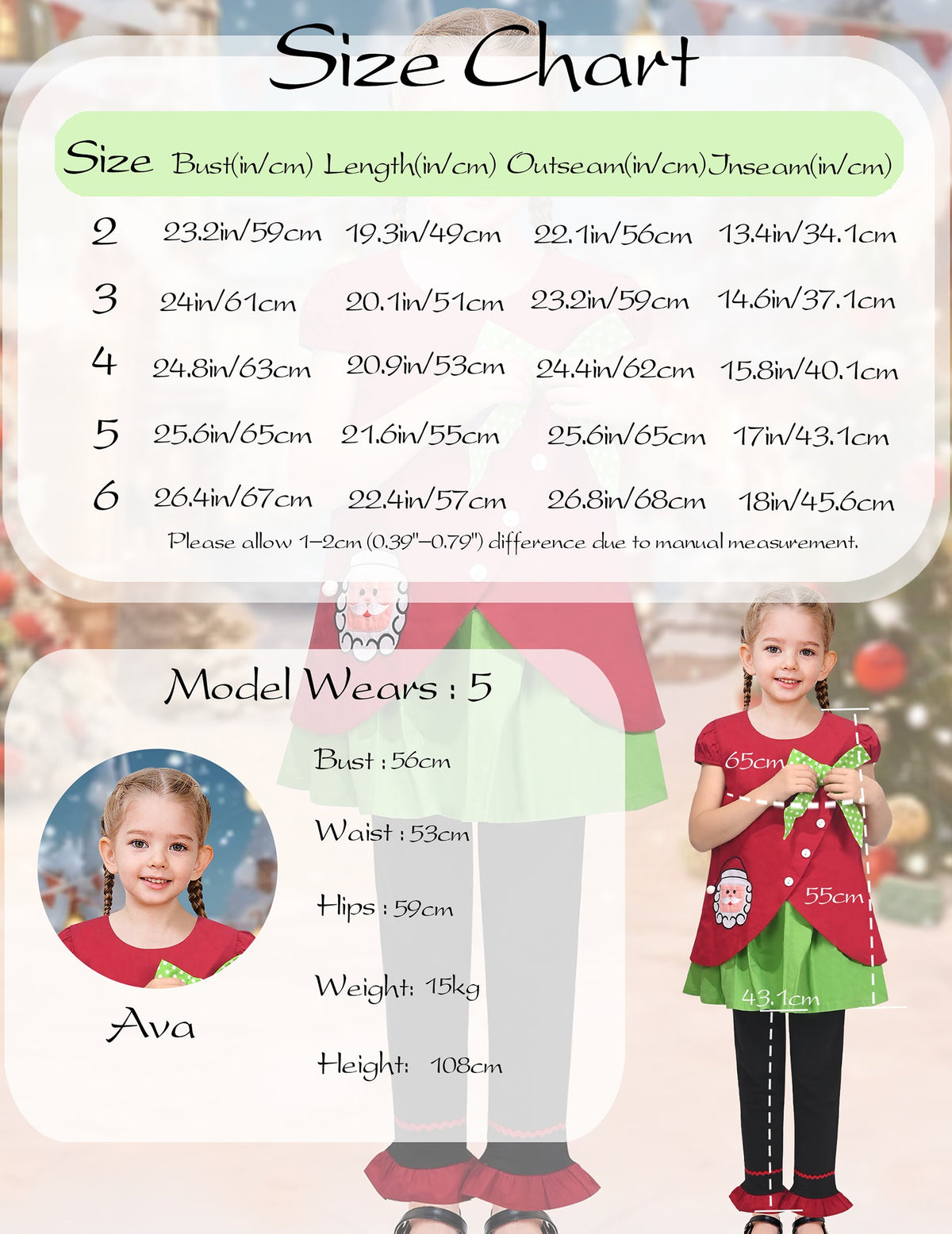 Girls Outfit Set Tee and Pants Zebra Clothing Set Red Christmas Set