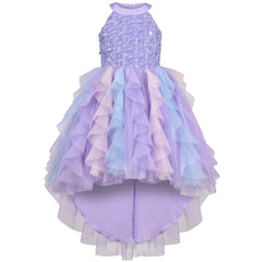 Girls Dress Butterfly Embroidered Halter Dress Party Size 5-12 Years