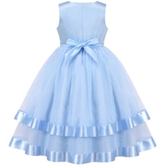 Girls Dress Sleeveless Ball Gown Wedding Party Pageant Size 6-12 Years