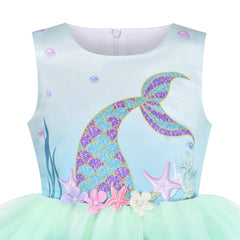 Girls Dress Birthday Princess Ruffle Dress Cake Balloon Print Size 1-10 Years