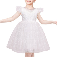 Flower Girls Dress Tiered Skirt Bridesmaid Wedding Size 4-12 Years