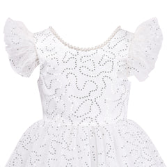 Girls Dress Flower Tulle Pleated Wedding Party Size 2-14 Years