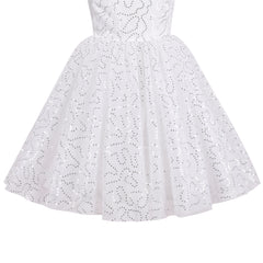 Girls Dress Flower Tulle Pleated Wedding Party Size 2-14 Years