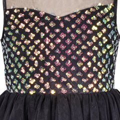 Girls Dress Sequin Backless Floral Hollow Back Lace Wedding Size 3-14 Years