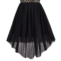 Girls Dress Sequin Backless Floral Hollow Back Lace Wedding Size 3-14 Years