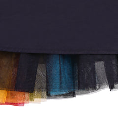 Girls Dress Short Sleeve Rainbow Tulle Skirt Birthday Party Size 4-10 Years