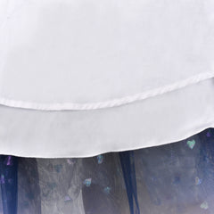 Girls Dress Sequin Backless Floral Hollow Back Lace Wedding Size 3-14 Years