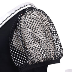 Girls Dress Flower Embroidered Stripe Short Sleeve Size 2-12 Years