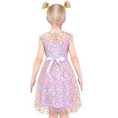 Girls Dress Dot Star Lace Dress Size 6-12 Years