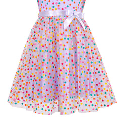 Girls Dress Dot Star Lace Dress Size 6-12 Years