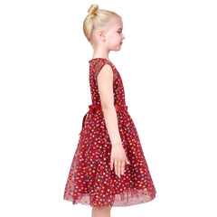 Girls Dress Dot Star Lace Dress Size 6-12 Years