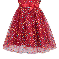 Girls Dress Dot Star Lace Dress Size 6-12 Years
