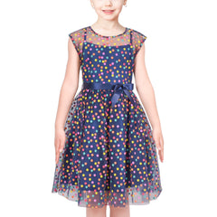 Girls Dress Dot Star Lace Dress Size 6-12 Years