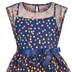 Girls Dress Dot Star Lace Dress Size 6-12 Years