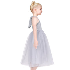 Girls Dress Flower Sparkling Sequins Belted Tulle Party Size 4-14 Years