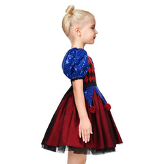 Girls Dress Clown Costume Halloween Carnival Of Cultures Rose Monday Size 4-10 Years