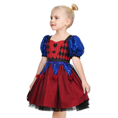 Girls Dress Clown Costume Halloween Carnival Of Cultures Rose Monday Size 4-10 Years