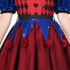 Girls Dress Clown Costume Halloween Carnival Of Cultures Rose Monday Size 4-10 Years