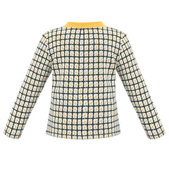 Girls Dress Plaid Flower Button Knit Long Sleeve Warm Winter Casual Size 2-10 Years