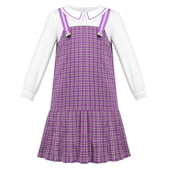 Girls Dress Flower Long Sleeve Cotton Causal Dress Size 3-12 Years