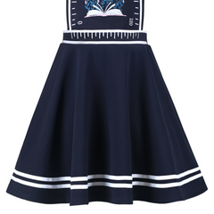 Girls Dress Suspender Skirt School Uniform Bow Tie Size 4-14 Years